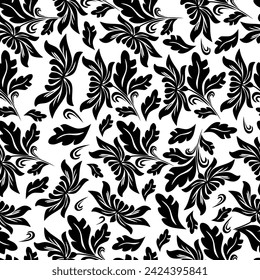 Vintage floral seamless pattern with hand drawn roses