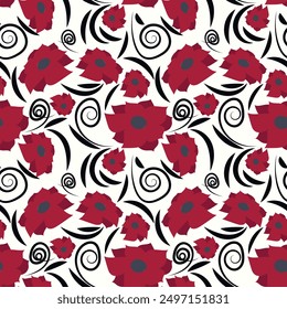Vintage floral seamless pattern. Hand drawn background for your design. Textile, packaging, blog decoration, banner, poster, wrapping paper. Vector. 