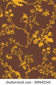 Vintage floral seamless pattern with hand drawn poppies background vector