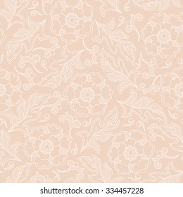 Vintage floral seamless pattern with hand drawn roses