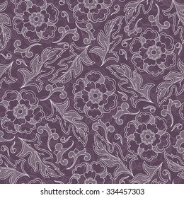 Vintage floral seamless pattern with hand drawn roses
