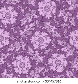 Vintage floral seamless pattern with hand drawn roses