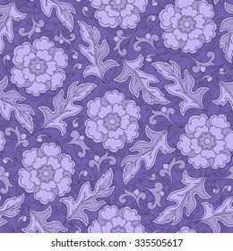 Vintage floral seamless pattern with hand drawn roses
