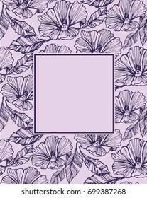 Vintage floral seamless pattern with hand drawn flowers. Vector illustration