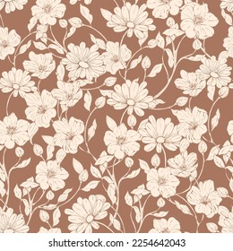 Vintage Floral Seamless Pattern for Home Decor, Packaging