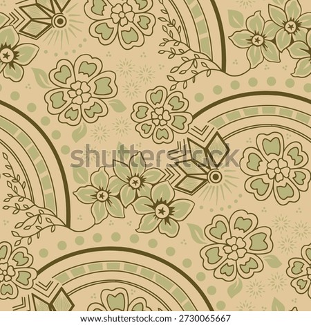 Vintage Floral Seamless Pattern with Muted Earth Tones