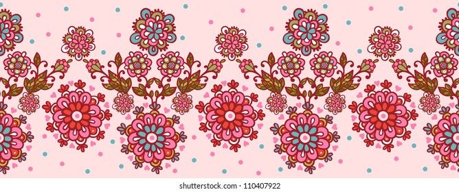 Vintage floral seamless pattern. national pattern