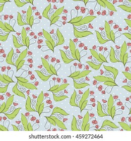 Vintage floral seamless pattern, Old style fashion vector illustration