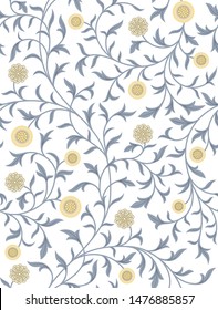 Vintage floral seamless pattern on light background. Vector illustration.