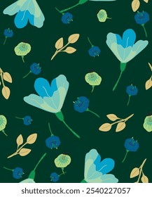 Vintage floral seamless pattern with pastel colors. Delicate background with Art Nouveau decorative plants for wallpaper, fabric, postcards and design.