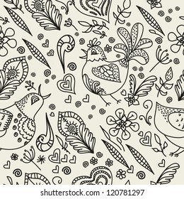 Vintage floral seamless pattern. Retro floral background. Vector design template.