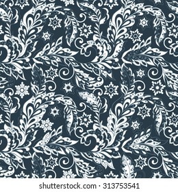 vintage floral seamless pattern. retro vector background