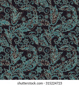 vintage floral seamless pattern. retro vector background