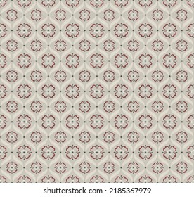 Vintage Floral Seamless Pattern. Seamless simple floral with wavy striped on beige background.