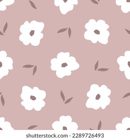 Vintage floral seamless pattern with small flowers. Hand drawn flowers with seamless pattern