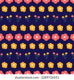 Vintage Blumen nahtlose Muster mit kleinen Blumen. Farbige, handgezeichnete Blumen mit nahtlosem Muster