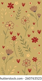 Vintage floral seamless pattern. Spring flowers. Blue and white