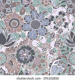vintage floral seamless pattern with the texture of fabric