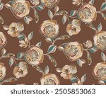 Vintage floral seamless pattern. Trendy painted flower background. Repeating floral pattern, texture, print.