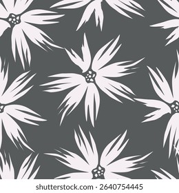 Vintage floral seamless pattern. Trendy painted flower background. Repeating floral pattern
