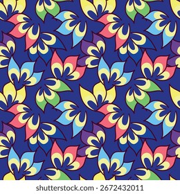 Vintage floral seamless pattern. Trendy painted flower background. Repeating floral pattern