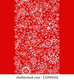 Vintage floral seamless pattern. Vector. Red background with white flowers.