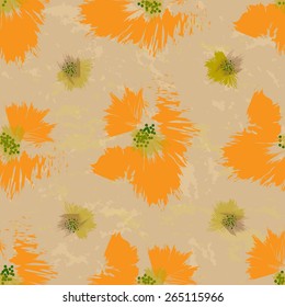 Vintage floral seamless pattern. Vector.  Best for textile, paper, package, wallpaper