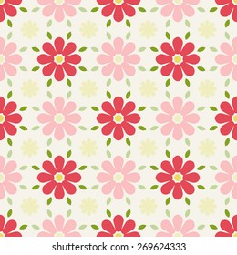 Vintage Floral Seamless Pattern - Vector Illustration