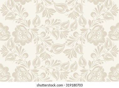 Vintage floral seamless pattern. Vector. Seamless texture with flowers. Endless floral pattern.