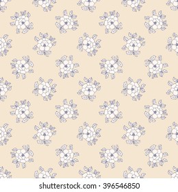 Vintage floral seamless pattern.  Vector illustration.