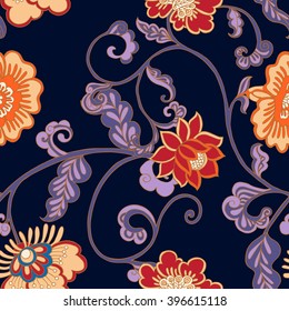 Vintage floral seamless pattern.  Vector illustration.