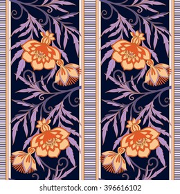 Vintage floral seamless pattern.  Vector illustration.