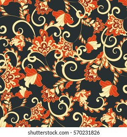 Vintage floral seamless pattern. Vector wallpaper