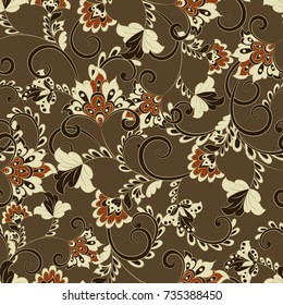 Vintage floral seamless pattern. Vector wallpaper
