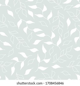 Vintage Blumenmuster nahtlose Muster mit weißen Blättern. Vektorillustration.