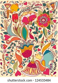 Vintage floral seamless pattern/light.
