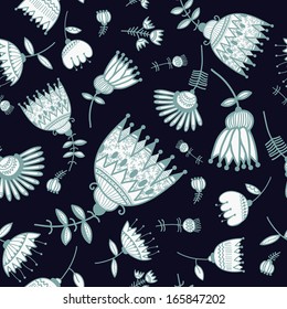 Vintage floral seamless pattern.Seamless texture with flowers. Endless floral pattern.