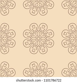 Vintage floral seamless floral texture. Element for design. Ornamental backdrop. Ornate floral decor for wallpaper. Traditional decor