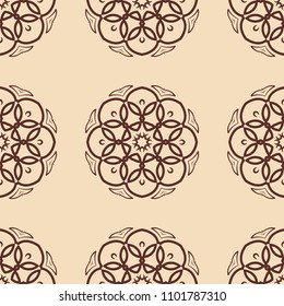 Vintage floral seamless floral texture. Element for design. Ornamental backdrop. Ornate floral decor for wallpaper. Traditional decor