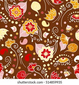 Vintage floral seamless for your business. Seamless vector paisley pattern. Traditional ethnic elements. Asian motifs for fashion, interior, cover, textile, wrapping, scrapbook, background. Boho style