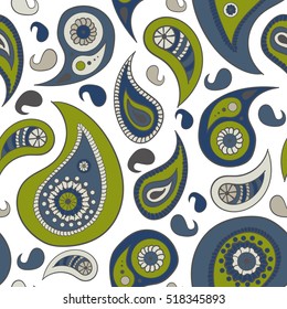 Vintage floral seamless for your business. Seamless vector paisley pattern. Traditional ethnic elements. Asian motifs for fashion, interior, cover, textile, wrapping, scrapbook, background. Boho style