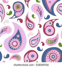 Vintage floral seamless for your business. Seamless vector paisley pattern. Traditional ethnic elements. Asian motifs for fashion, interior, cover, textile, wrapping, scrapbook, background. Boho style