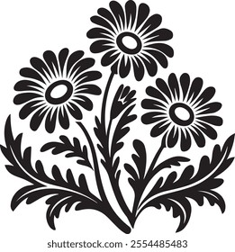 Vintage Floral Silhouette Vector Design