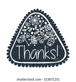 Vintage floral sticker or label for card design