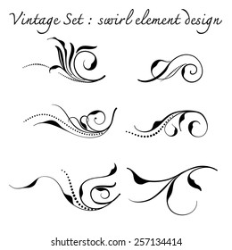 vintage floral swirl sec,vector illustration