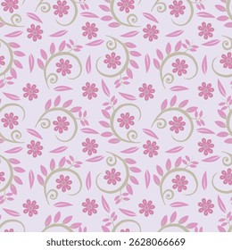 vintage floral vector background with delicate botanical motifs and muted pastel colors, reminiscent of antique wallpaper patterns