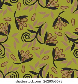 vintage floral vector background with delicate botanical motifs and muted pastel colors, reminiscent of antique wallpaper patterns