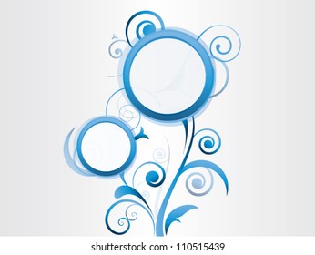 Vintage floral vector background with frame elements for text
