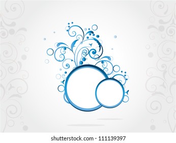 Vintage floral vector background with frame elements for text