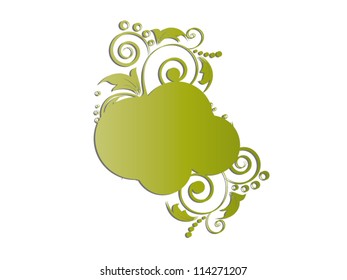 Vintage floral vector background with frame elements for text